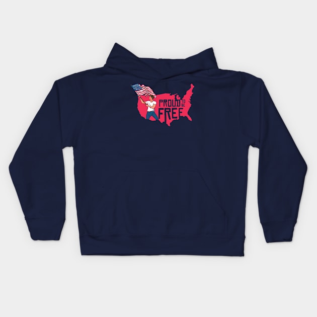 Proud to Be Free // American Patriot USA Kids Hoodie by SLAG_Creative